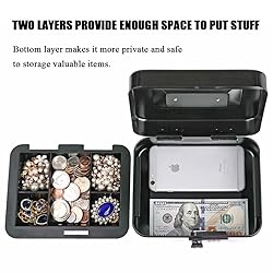 Jssmst Cash Box with Money Tray and Combination