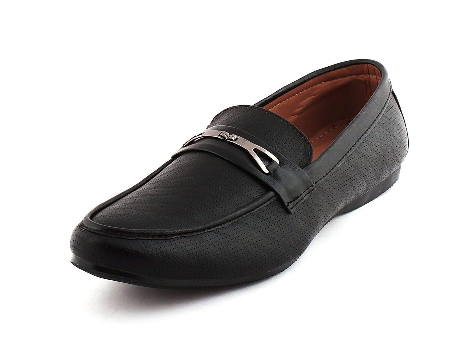 fox hunt vestrico men's black casual loafer shoes, synthetic leather shoes, loafer shoes for boys