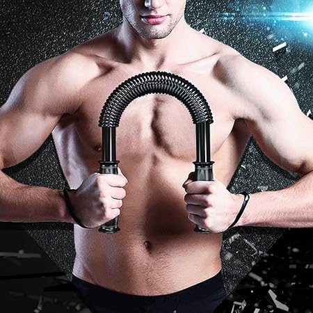 Ejercicio y fitness Expansor de Pecho Flexible para Ejercicios Heavy Duty  energía Twister flexible estiramiento articulados Barra Fuerte resorte del  brazo de gimnasia Negro 20,30,40,50,60 KG Curl Spring Bar Power Twister  Deportes