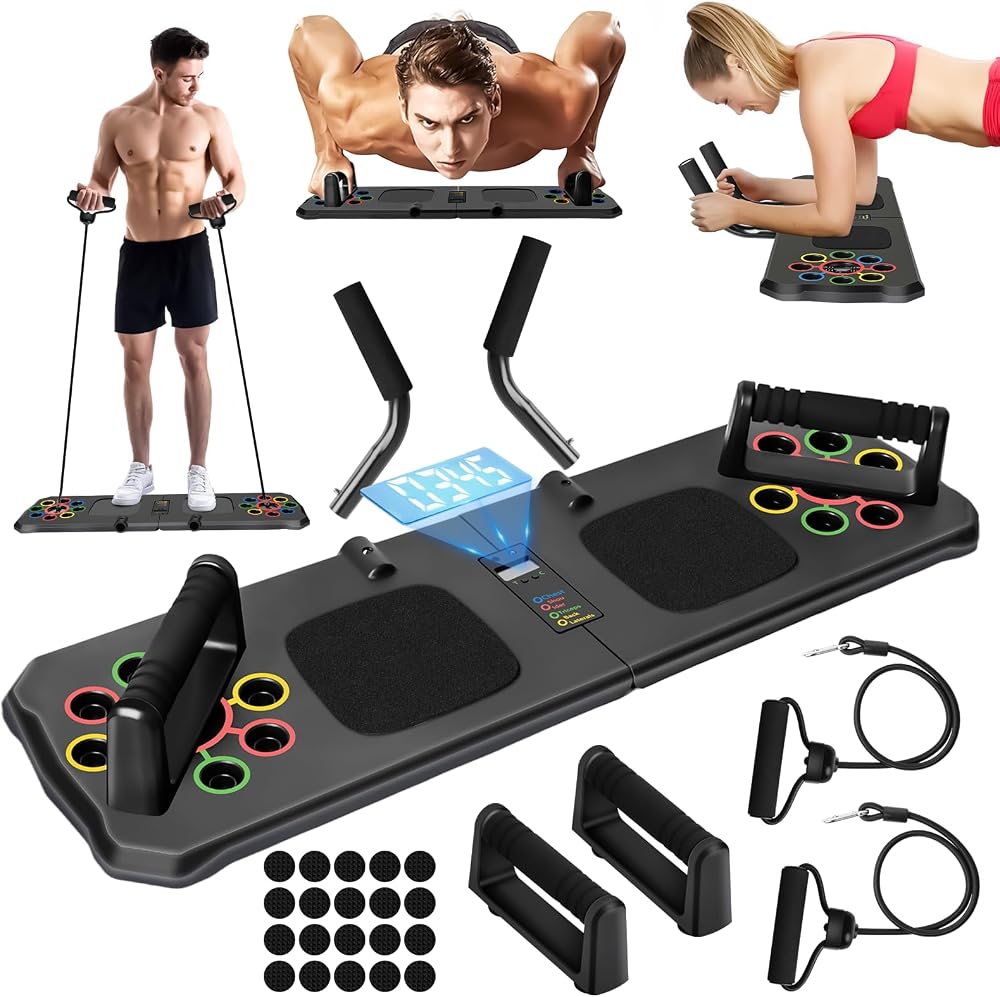Suewidfay Push Up Board 24 in 1 with Automatic Count Black-1