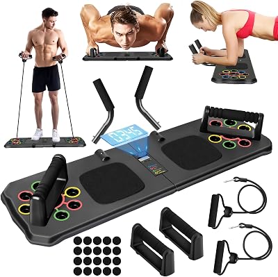 Suewidfay Push Up Board 24 in 1 with Automatic Count Black-1
