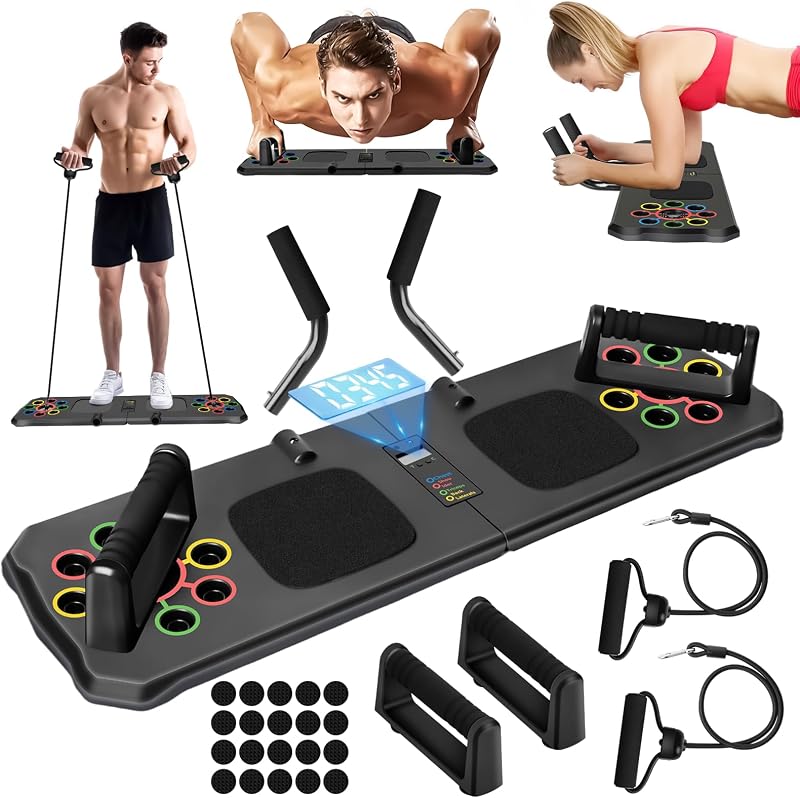 Suewidfay Push Up Board 24 in 1 with Automatic Count Black-1