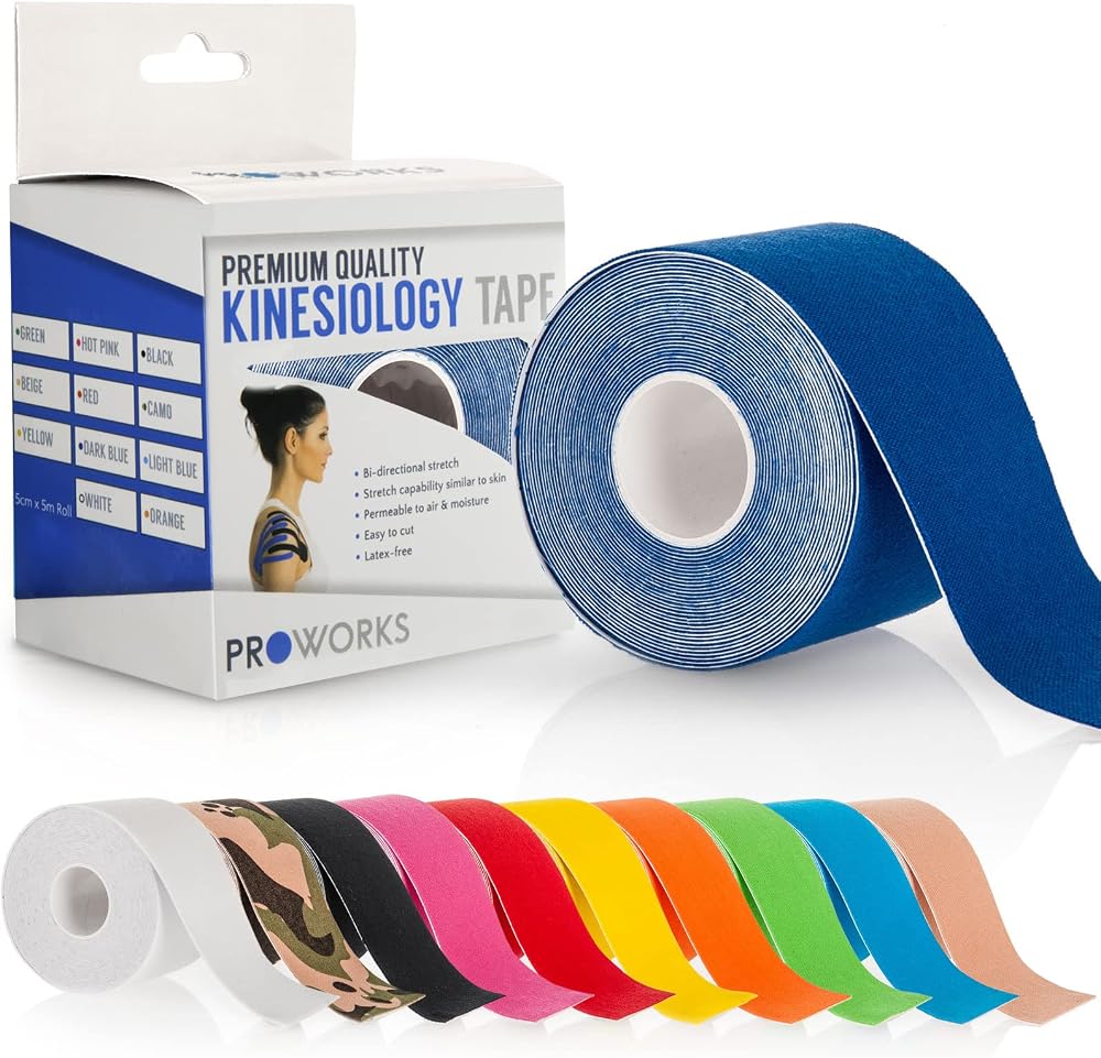 Proworks Kinesiology Tape 5m Roll Dark Blue Elastic Muscle Support