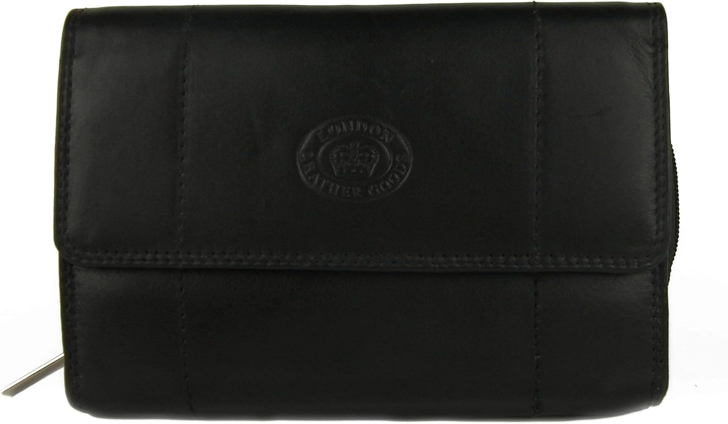 London Leathergoods Ladies Soft Leather Purse/Wallet 6 Colours Organiser, Black
