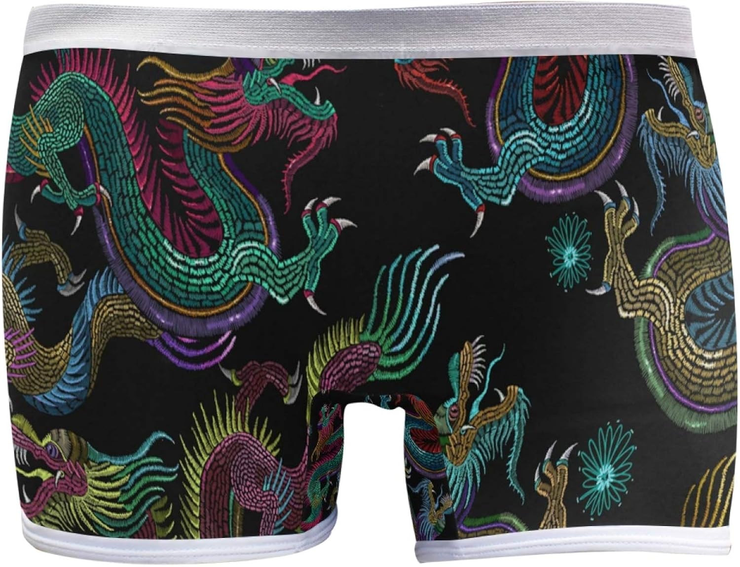 Embroidery Chinese Dragons Stretchy Female Underwear S Womens Boxer