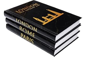 L’AMOUR HOME DECOR Books for Decoration - Home Decor Faux Book Stack with Gold Foil Stamping - Minimalist Decorative Books for Coffee Table, Bookshelf, Living Room, Entryway - Set of 3 (Black)