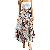 Abaadlw Maxi Skirts for Women with Pockets Long Midi Length Casual Skirt for Holiday
