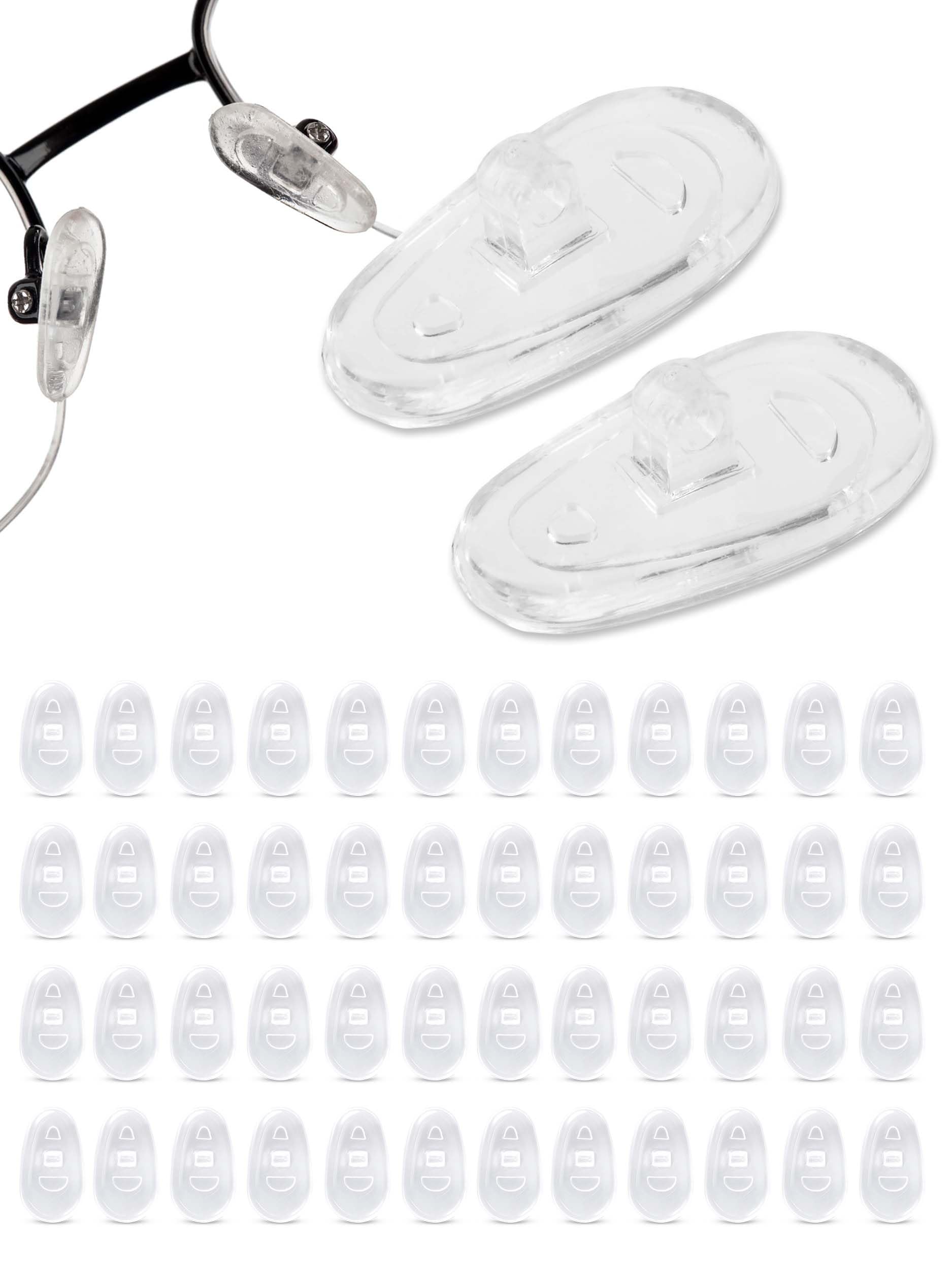 SPORTS WORLD VISION Glasses Nose Pads | Premium Quality Soft Silicone A-Shape Nose Pads for Glasses | 15mm Screw-in Glasses Cushions in 25 Pairs