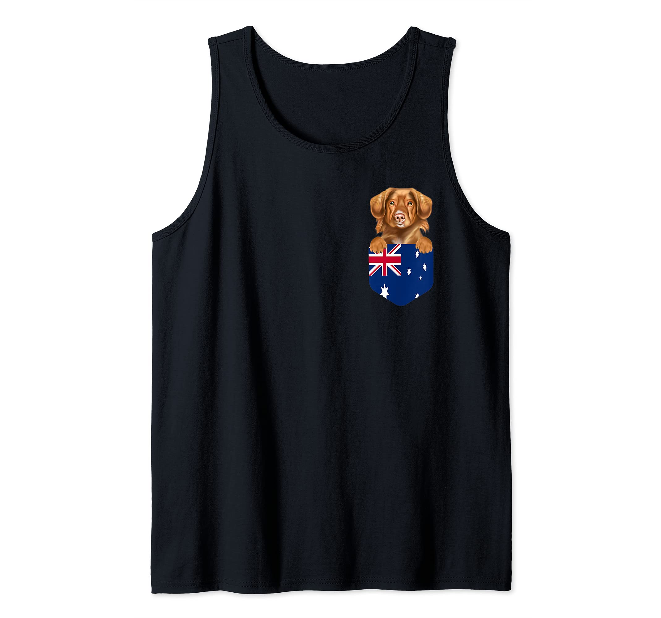 Australia Flag Duck Tolling Retrievers Dog In Pocket Tank Top