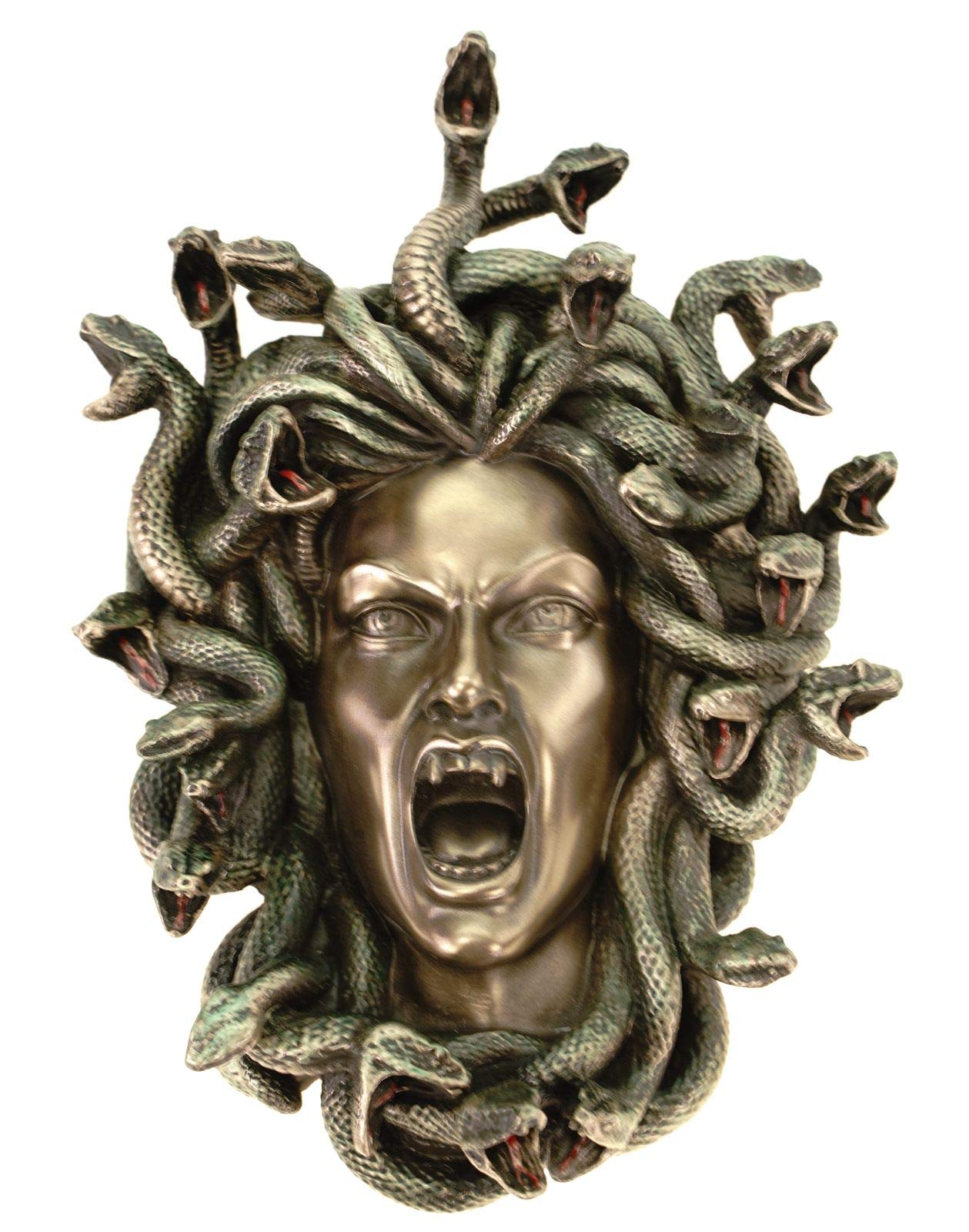 VOGLER Joh. Vogler GmbH Veronese Wall Relief Head of Medusa 18 cm Wall Decoration Figure Bronzed