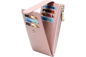 Badiya RFID Card Holder Wallet for Women Slim Wallets Bifold Multi Card Case Zipper Coin Purse