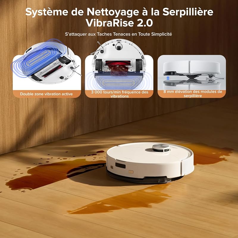 Q10 S5+ Set Aspirateur Robot Laveur avec Station, 10000 Pa