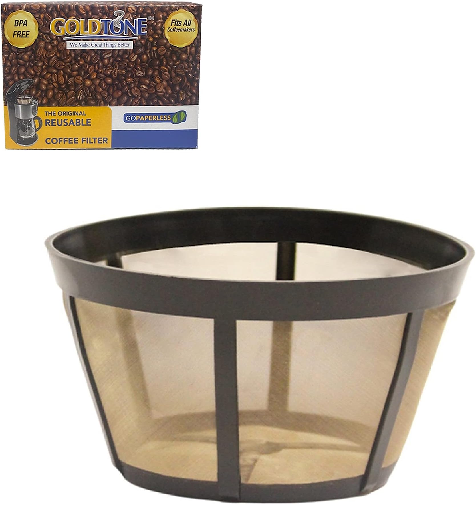 GoldtoneReusable Coffee Filter fits Bunn Coffee Maker and Brewer. Replaces Your Bunn Coffee Filter 10 Cup Basket and Bunn Permanent Coffee Filter