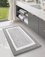 COLOR&GEOMETRY Absorbent Bath Mat 40x60 cm Non Slip Machine Washable Grey view 4
