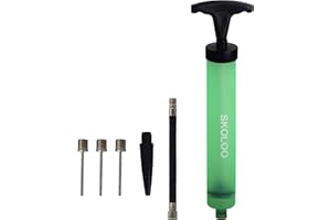 SKOLOO 10" Portable Hand Air Ball Pump Inflator Kit with Needle, Nozzle, Extension Hose for Soccer Basketball Football Volleyball Water Polo Rugby Exercise Sports Ball Balloon Swim Inflatables