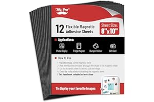 Mr. Pen- Adhesive Magnetic Sheets, 8" x 10", 12 Pack, Flexible Photo Magnet Paper with Adhesive Backing