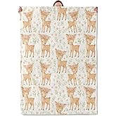 Baby Deer Blanket Gifts for Women Girls Kids, Soft Warm Lightweight Flannel Cute Woodland Fawn with Floral Crown Throw Blankets for Bedroom Living Room Home Sofa Home Camping Decor 50" x 60"