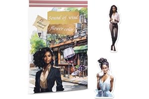 Dizdkizd Pre-Cut Journaling Sticker Book, 20 Sheets - 270 PCS Fashion Colored Women Planner Sticker, PET & Paper Scrapbook Sticker Set Bullet Junk Journal Supplies