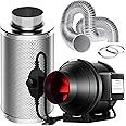 VIVOSUN Ventilation Kit 4 Inch 190 CFM Inline Fan with Speed Controller, 4 Inch Carbon Filter and 8 Feet of Ducting for Grow