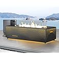 NICESOUL 42'' Propane/Natural Gas Fire Pit Table, Rectangle Firepits with Tank Table, 50000 BTU Modern Outdoor Fireplace with LED Lights for Outside Patio Backyard Deck Porch, CSA Certified, Dark Gray