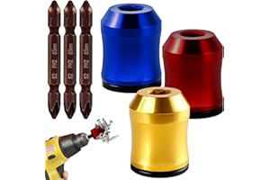 3Pcs Screwdriver Head Magnetic Ring with 3Pcs Ph2 Screwdriver Bit Set, Removable Household Tool for Drills| Universal Bit Hol
