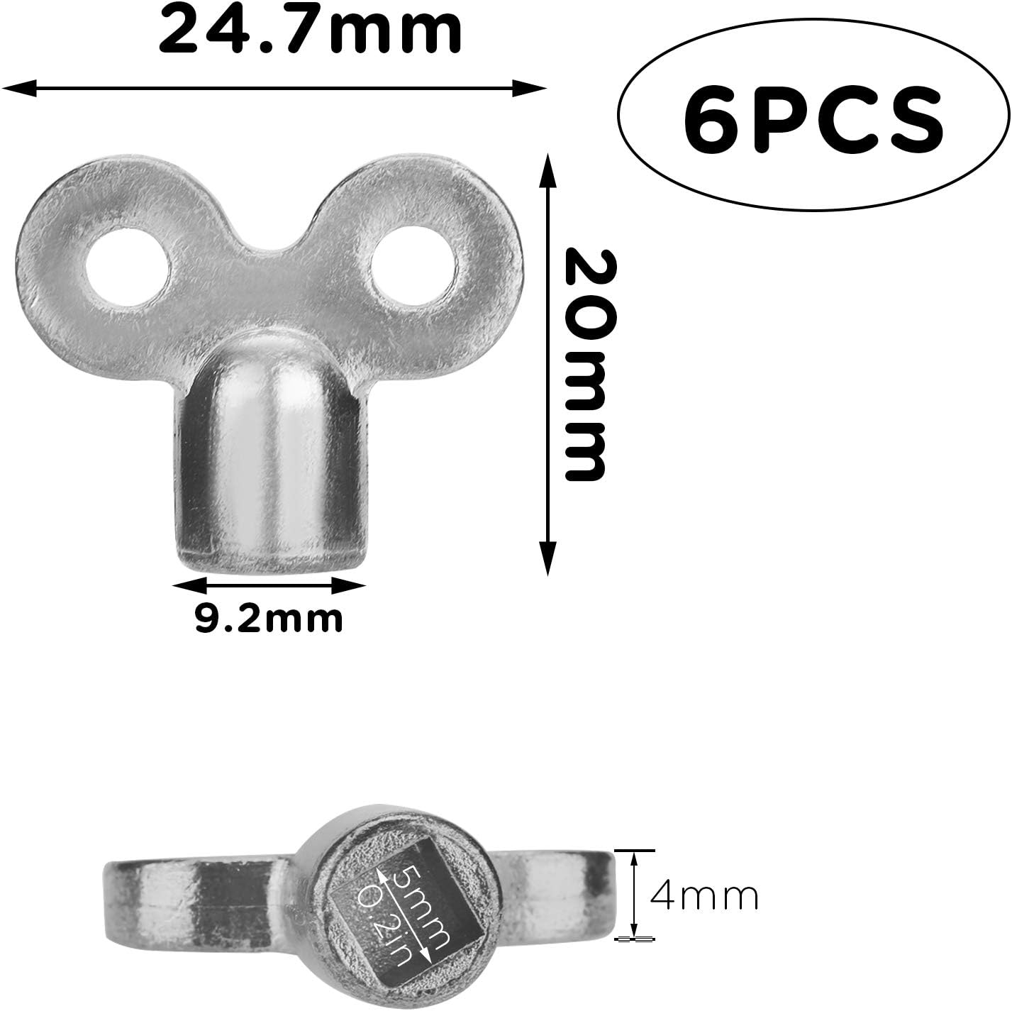 TOYMIS 6Pcs Radiator Valve Keys, Radiator Bleed Hole Key Radiator Vent