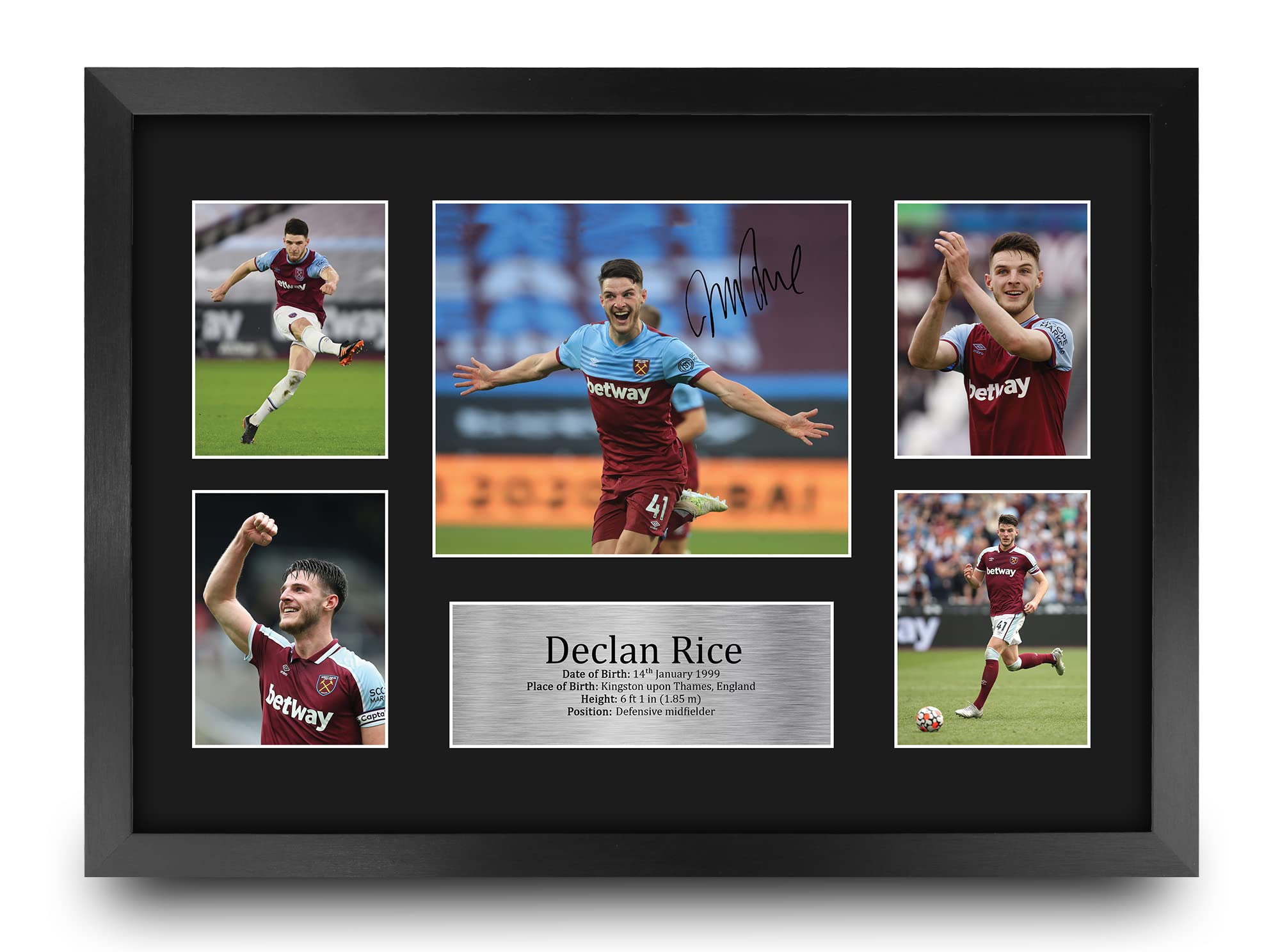 HWC Trading FR A3 Declan Rice West Ham United Gifts Printed Signed Autograph Picture for Football Fans and Supporters - A3 Framed — image 1