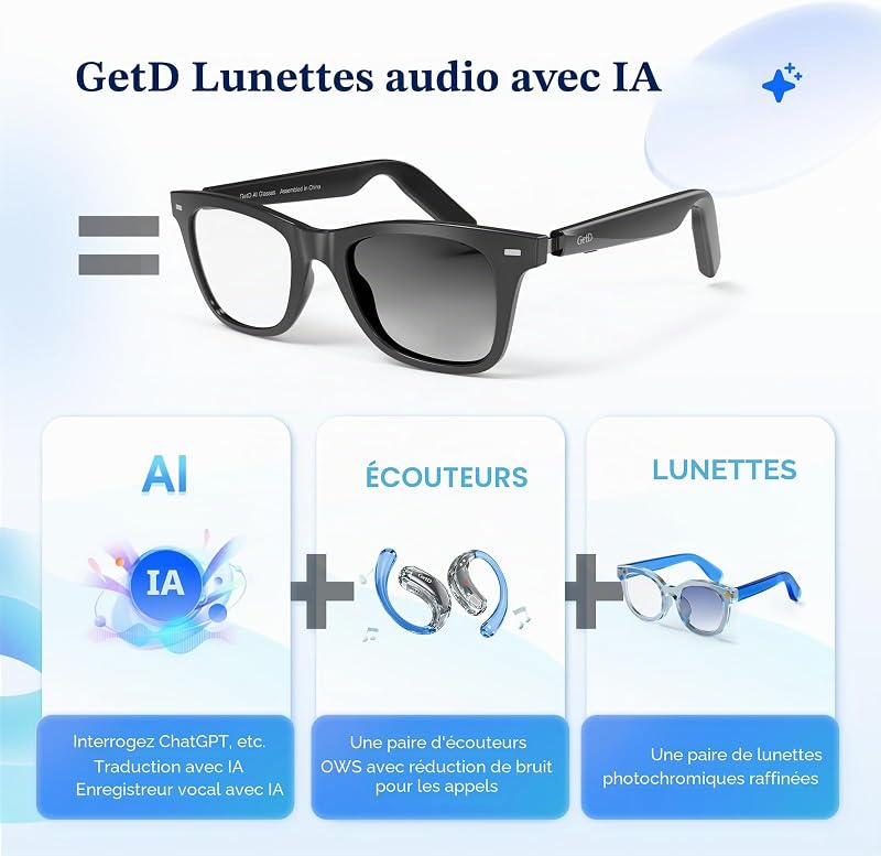 IA Glasses : lunettes intelligentes avec ChatGPT, traduction en temps réel