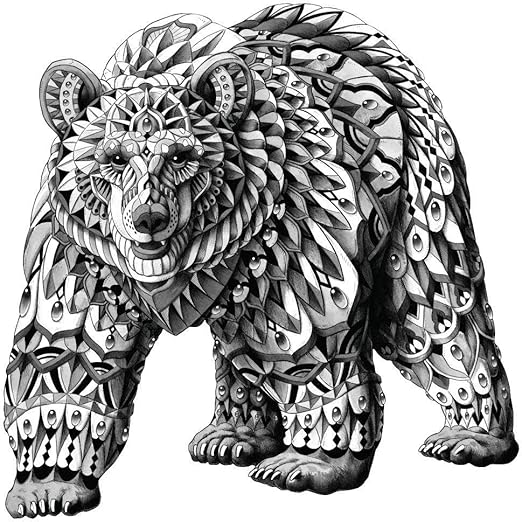 Amazon Com My Wonderful Walls Animal Art Ornate Bear Wall Sticker