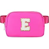 Sienien Fanny Pack For Girls Birthday Christmas Gifts Idea For 4 5 6 7 8 9 10 11 12 13 Year Old Kids Cute Trendy Belt Bag Fashionable Waist Packs Crossbody Bag Initial Letter E Hot Pink