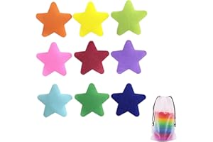 WELSTIK Carpet Markers Spots for Classroom, 4" Rug Star shape Marker Dots for Preschool, Kindergarten, and Elementary Teachers,9 Colors (36 Pack)