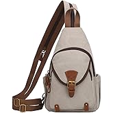 KouLi Buir Canvas Sling bag,Small Crossbody Backpack,Convertible Chest Bag Casual Daypack For Outdoor Cycling Hiking Travel