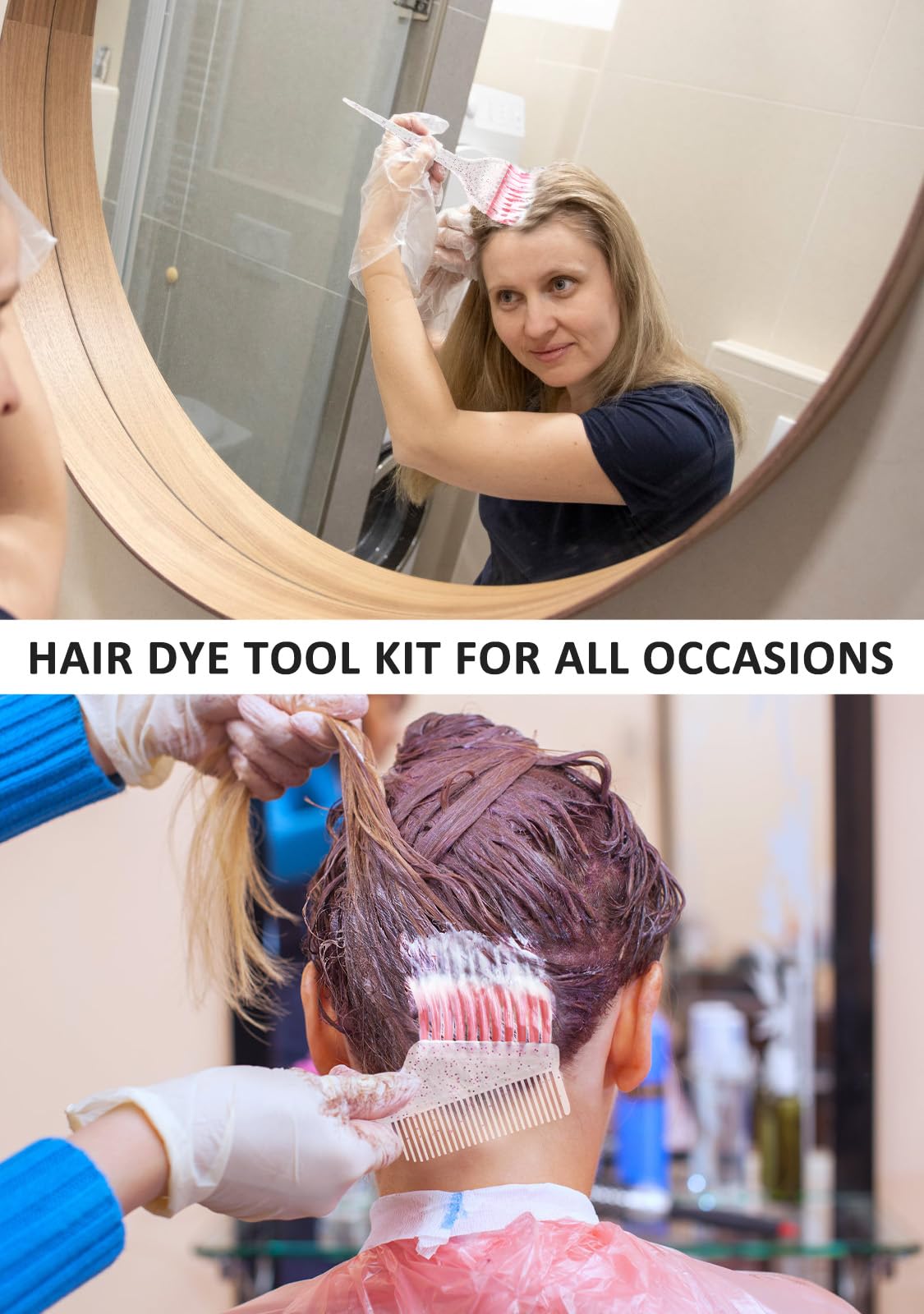 YOOVR 19PCS Hair Bleach Dye Kit with Hair Dye Brush and Bowl Whisk Hair Clips Protective Gear Set, Ideal for Hair Bleaching Coloring Highlighting, Essential Salon Supplies for Women and Hairstylist