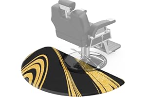 OmySalon 3’x 5’x5/8'' Thick Salon Mats for Hair Stylist Anti Fatigue, Barber Floor Mat with Round Base, Salon Chair Mat Hairdresser Standing, Anti-Slip Easy Cleaning