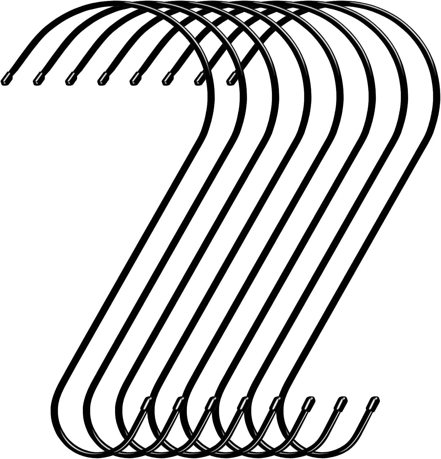 Outdoor Hanging Brackets - 8 Pack Tree Branch Hook 12 Inche Black Bird Feeder Hook Rustproof Stainless Steel Hooks Bird Feeder Hook for Tree Garden Hook S Hooks for Hanging Bird Feeders, Bird House, Plants, Baskets, Lanterns