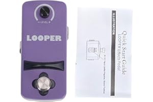 LiebeWH Mini Guitar Looper Pedal Single Switch, 12 Minute Recording Smart Memory Type C Powered Zinc Alloy Looping Effects Pe