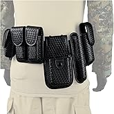 ROCOTACTICAL 8-in-1 Law Enforcement Web Belt Rig, Basketweave Police Duty Belt, Utility Kit (Medium)