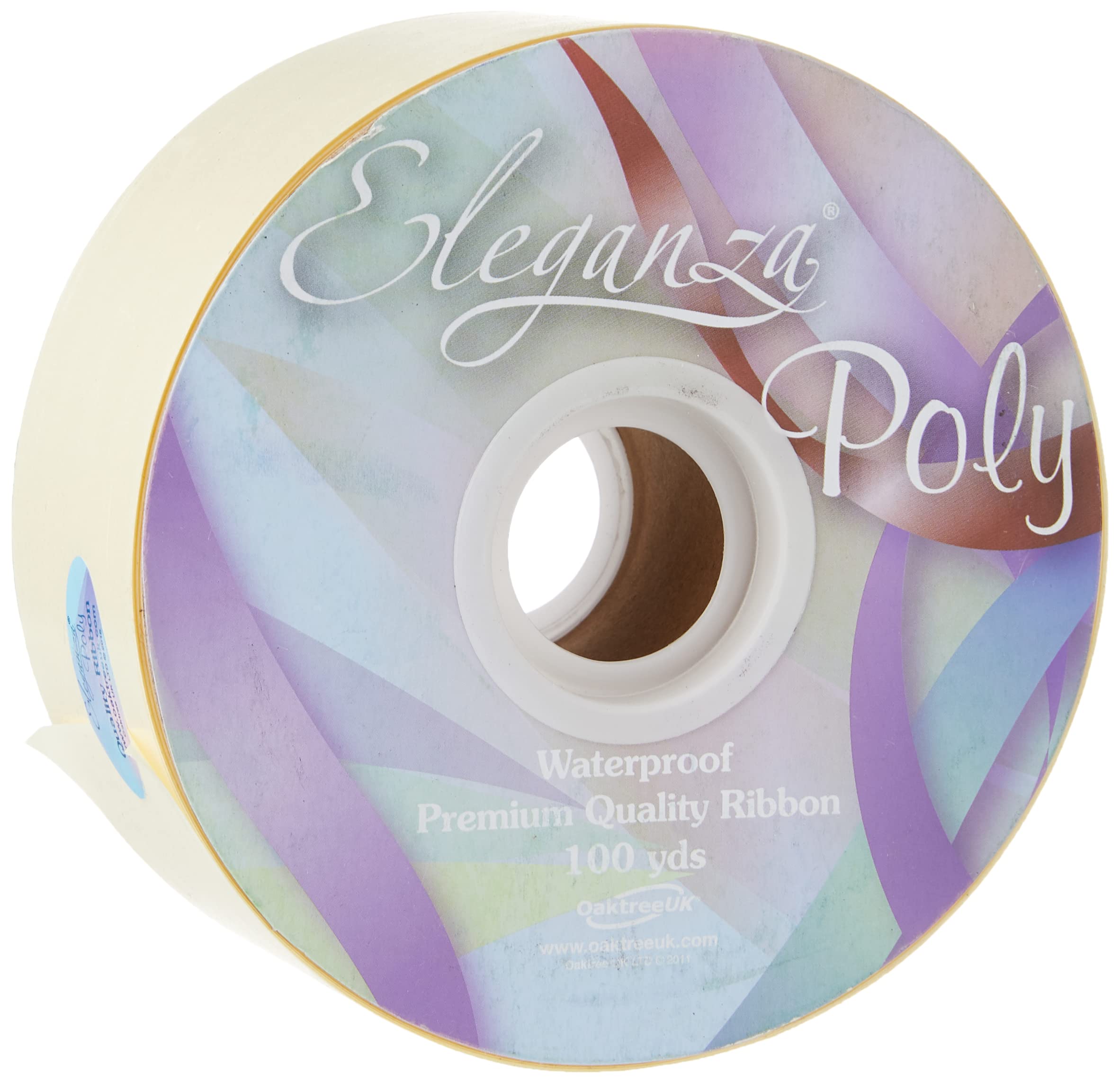 Eleganza Waterproof Poly Ribbon, Cream, 50 mm x 91 m