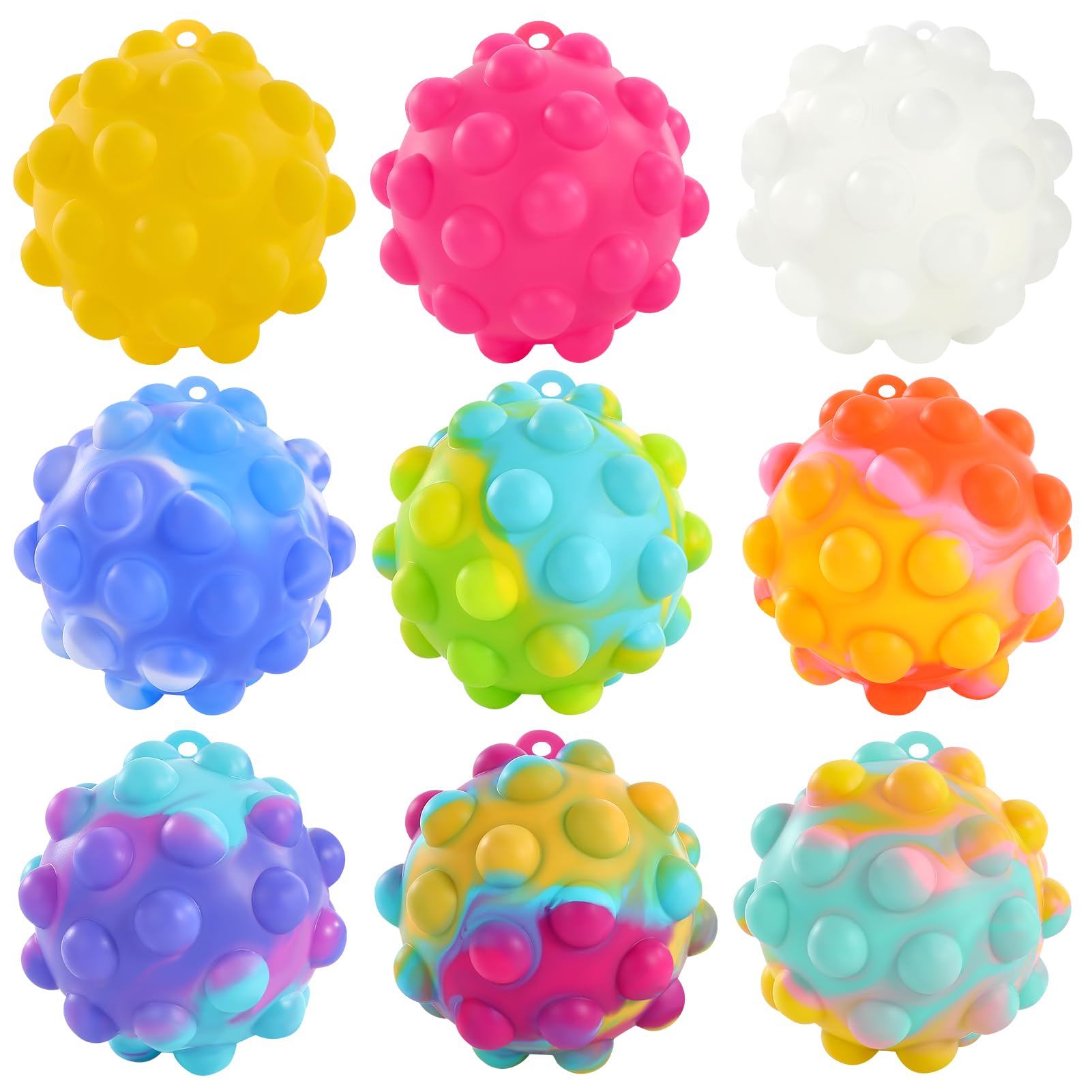 Photo 1 of Pop Fidget Toys Ball Its Pop Toy 9 PCS Party Favors Easter Basket Stuffers Pop Ball It Bulk 3D Squeeze Toys Balls Fidget Toy Sensory Stress Balls Fidgets Packs Kids Toddler Toys