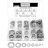 QTEATAK 320Pcs Lock Washers 304 Stainless Steel Internal Star Washer, 8 Sizes Tooth Washer Wave Spring Washer Assortment Kit 