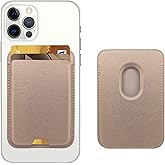 iLodn Magnetic Wallet Compatible with MagSafe for iPhone 17 16 15 14 13 12 Pro Max Air Plus Model, Mag 3 Safe Card Holder Stick on Accessories for Cell Phone & Case, RoseG