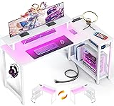 Homieasy L Shaped Gaming Desk with Power Outlet