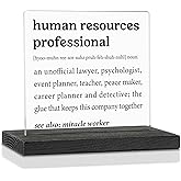 Human Resources Appreciation Gift for HR Specialist, Team Manager, Recruiter Business Professional, Inspirational Office Desk Sign for Employee Recognition Promotion Decor Sign Plaque VA19
