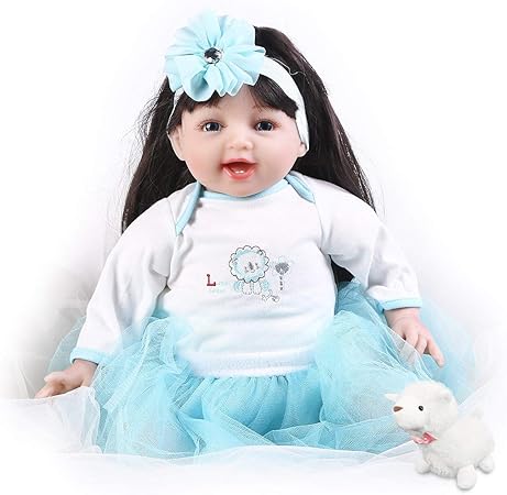Amazon ポンポン リボーン ベビードール ソフトシリコンビニール 22インチ ラブリーな生きているような可愛い 赤ちゃん 男の子 女の子 おもちゃ 美しい青 洋服 人形 55 Cm Hots Pp011 人形 ドール おもちゃ