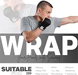 SAWANS Boxing Inner Gloves Hand Wraps with Wrist Straps Black S/M view 6
