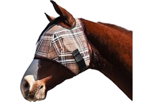KENSINGTON PROTECTIVE PRODUCTS Kensington Fly Mask Web Trim — Protects Horses Face and Eyes From sun While Allowing Full Visibility — Ears and Forelock Able to Come Through the Mask, Medium, Deluxe Black