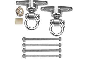 WWFFEN Antirust Swing Hanger Heavy Duty 360°+180°Rotation 1500LB Capacity Wood Playground Yoga Hammock Chair, Rope sandbag Porch Swing