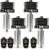 4‑Pack 0.2mm/0.4mm P2S Hotend for Bambu Lab X2D/H2D/H2S/A1/A1 Mini Combo | Clog-Free, Wear-Resistant P2S Nozzle, Quick‑Swap Hardened Steel Extruder, 350&deg;C High‑Temp, 600mm/s High Speed for Daily Use