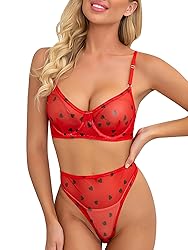 Lilosy Sexy Mesh Sheer Underwire Push Up Women