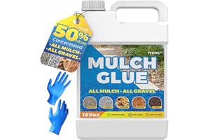 TTDMK Mulch Glue, 1.3 Gal Concentrate Rock Glue, Pea Gravel Glue, Fast Drying Mulch Landscape Lock Adhesive, Non Toxic Gravel Glue, Mulch Glue for Landscaping, Stones, Bark, Pea Gravel, Rock, Leaf